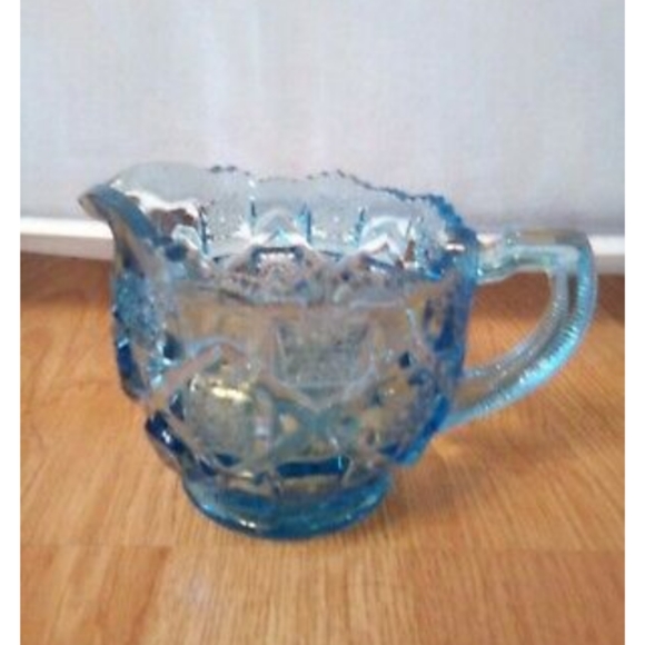Westmoreland rare blue cut/etched glass creamer